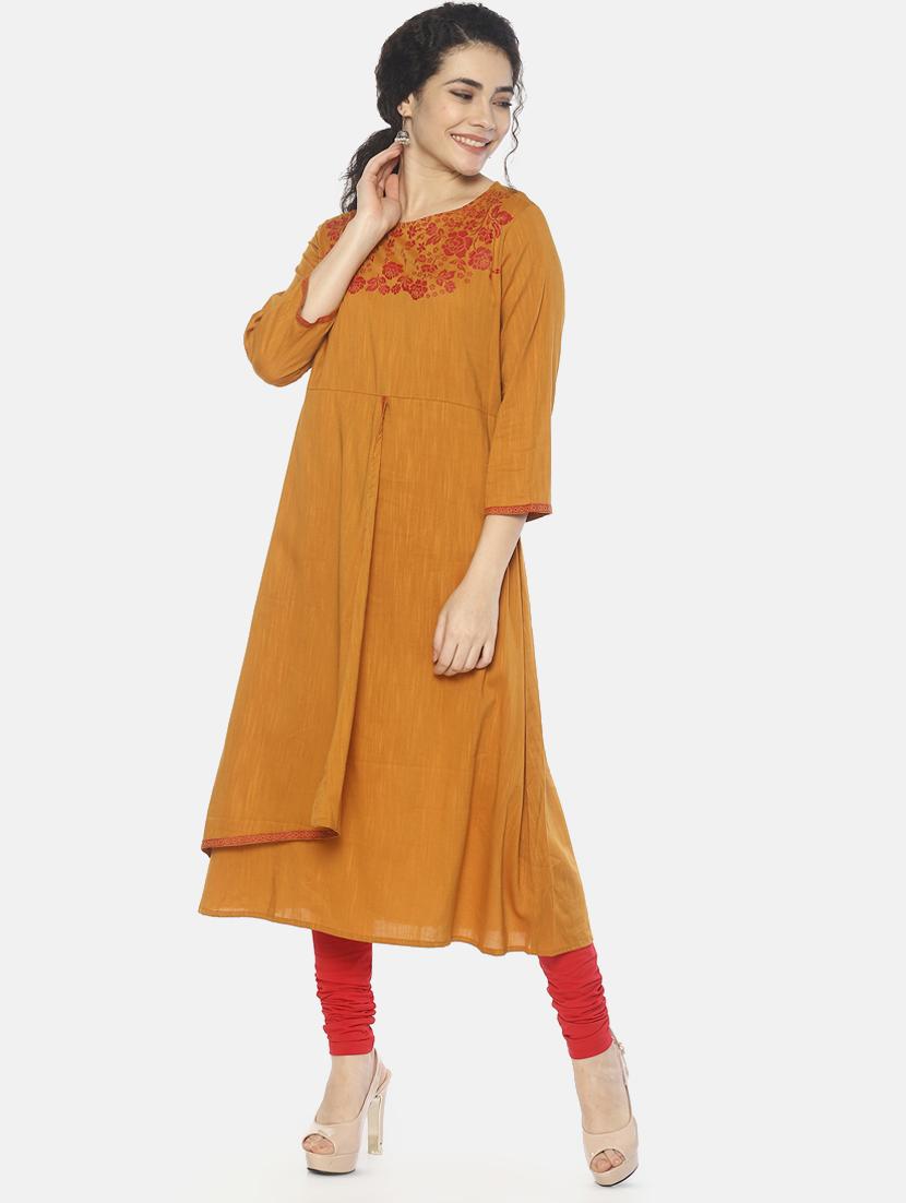 floral printed layered kurta - 16675419 - Zoom Image - 2