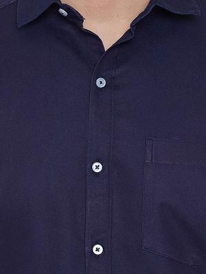 dark blue solid formal shirt - 16675456 - Standard Image - 5