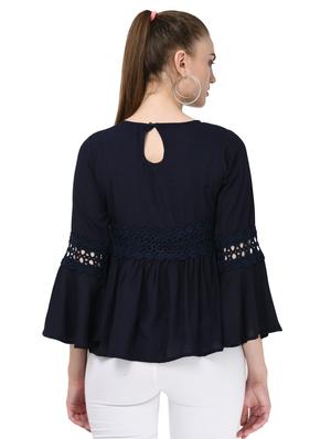 bell sleeved lace detail top - 16675933 - Standard Image - 3