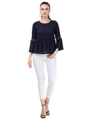 bell sleeved lace detail top - 16675933 - Standard Image - 4