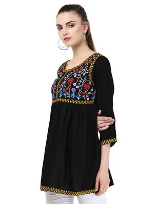round neck embroidered tunic - 16675941 - Standard Image - 2