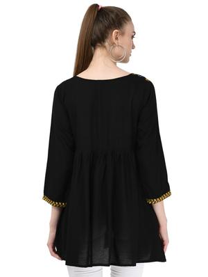 round neck embroidered tunic - 16675941 - Standard Image - 3