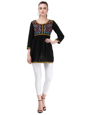 round neck embroidered tunic - 16675941 - Standard Image - 4