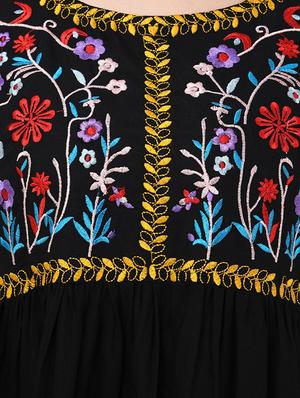 round neck embroidered tunic - 16675941 - Standard Image - 5