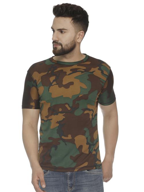 brown camouflage print t-shirt - 16676051 - Standard Image - 1