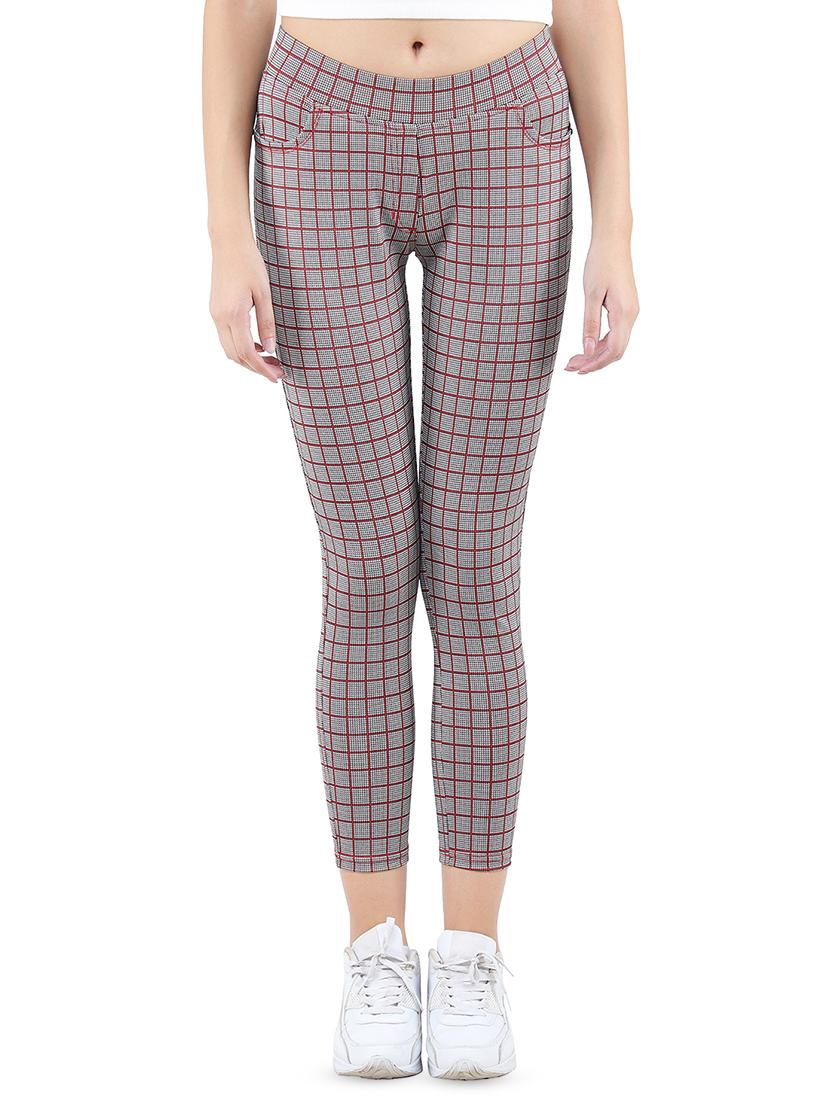 high rise checkered jeggings - 16676064 - Zoom Image - 1