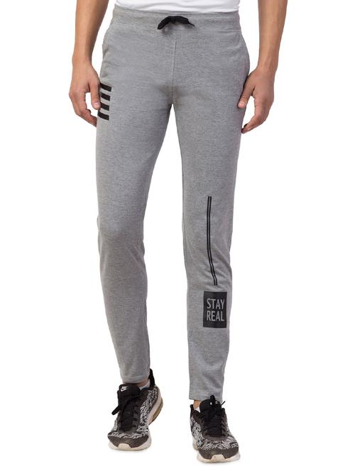 grey printed full length track pant - 16676066 - Standard Image - 1