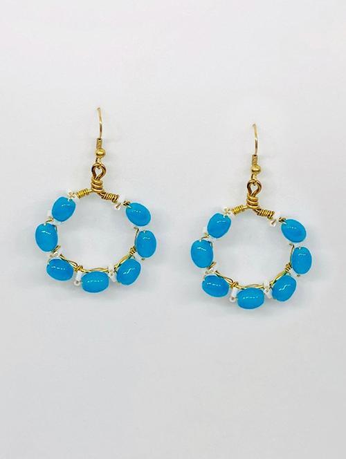 blue metal hoop earring - 16676311 - Standard Image - 1