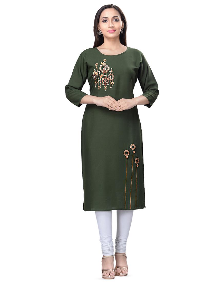embroidered straight kurta - 16676426 - Zoom Image - 1