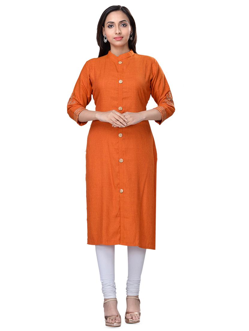 embroidered straight kurta - 16676456 - Zoom Image - 1