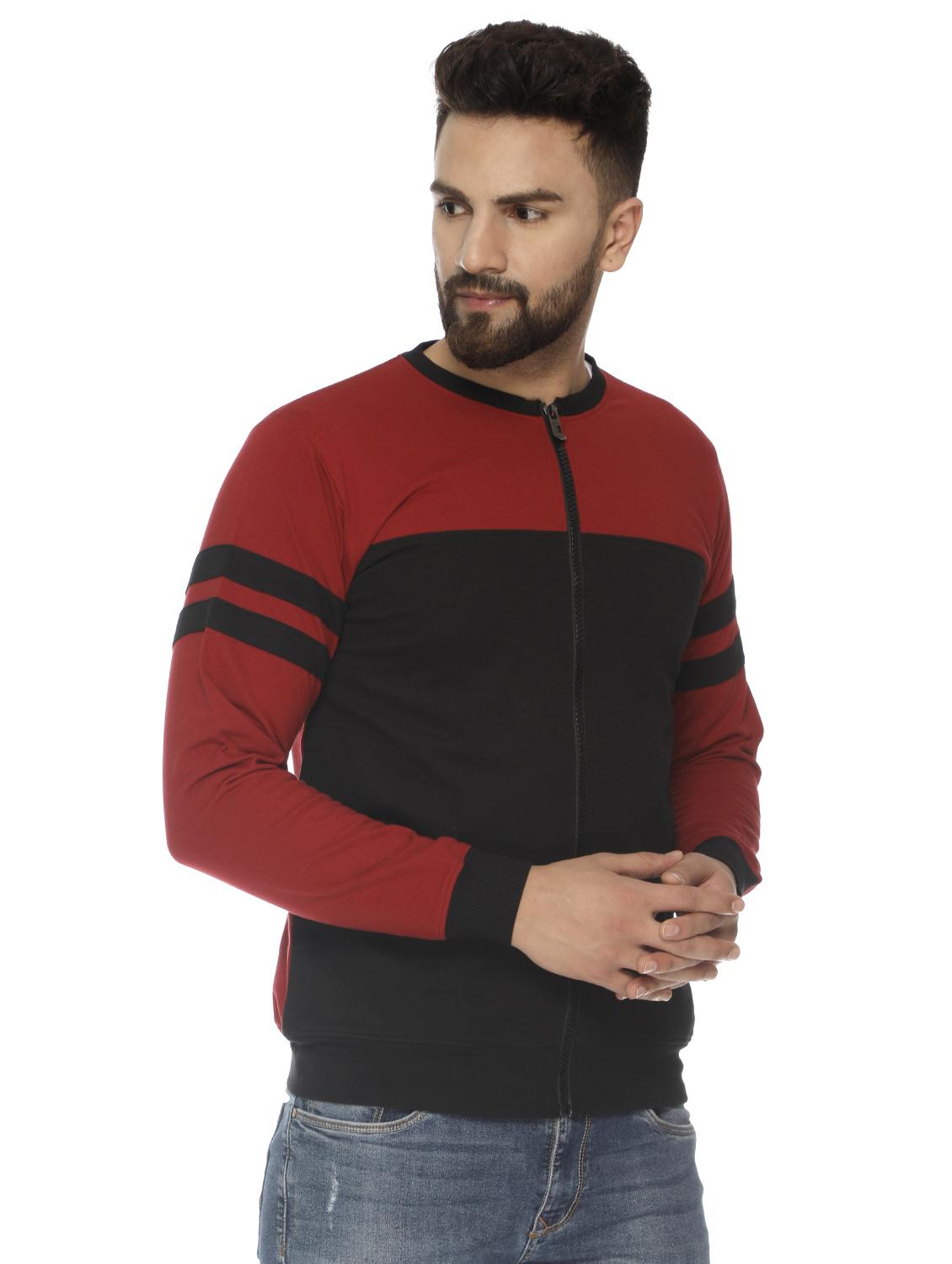black color block casual jacket - 16676918 - Zoom Image - 2