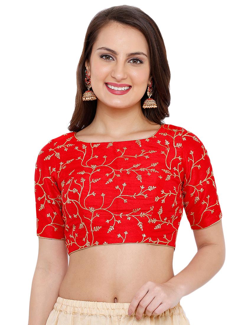 back key hole embroidered blouse - 16676945 - Zoom Image - 1
