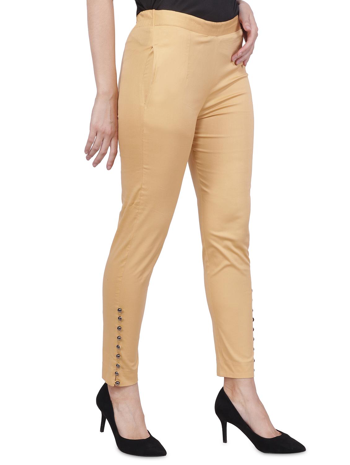 button detail hem flat front trouser - 16677018 - Zoom Image - 3