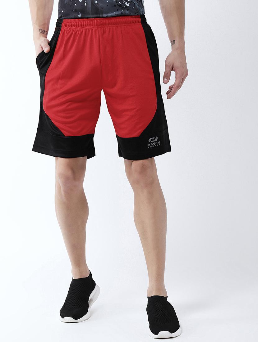 red color block shorts - 16677142 - Zoom Image - 1