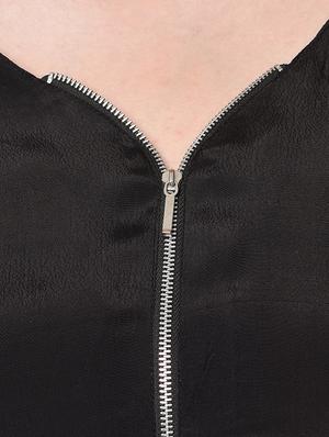 v neck zip up detail top - 16677389 - Standard Image - 5