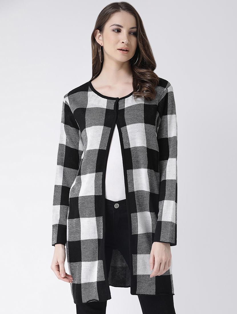 checkered acrylic regular cardigan - 16677397 - Zoom Image - 1