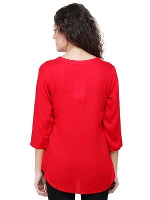 mandarin neck embroidered detail tunic - 16677511 - Standard Image - 3