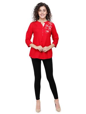 mandarin neck embroidered detail tunic - 16677511 - Standard Image - 4