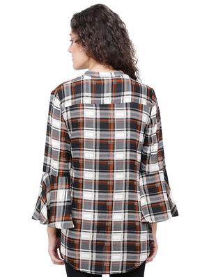 bell sleeved checkered tunic - 16677519 - Standard Image - 3
