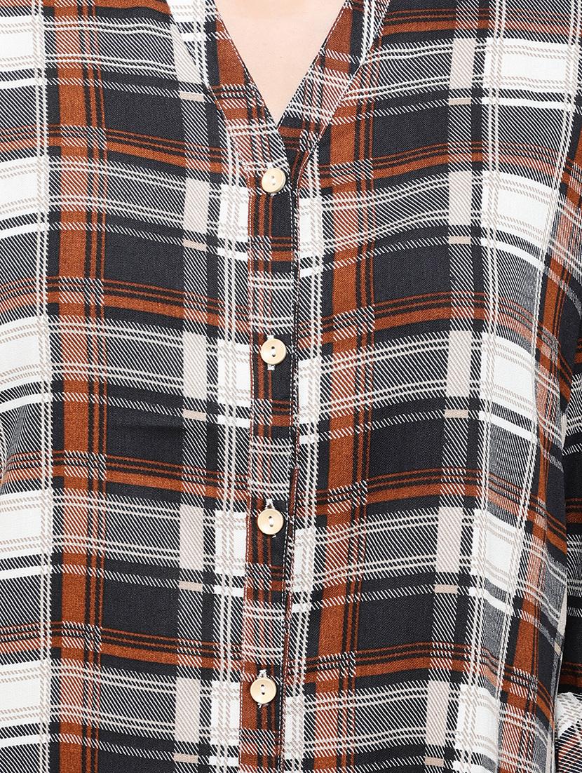 bell sleeved checkered tunic - 16677519 - Zoom Image - 5