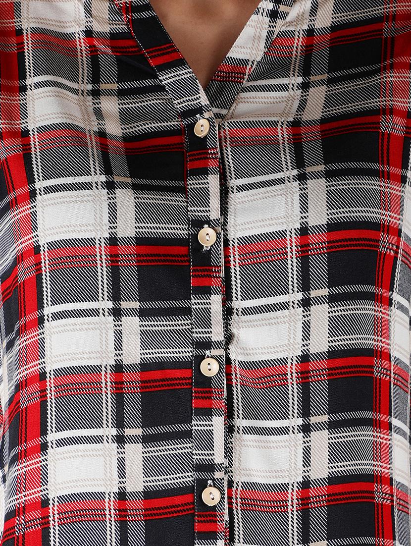 bell sleeved checkered tunic - 16677521 - Zoom Image - 5