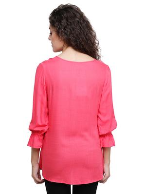 embroidered detail notch neck tunic - 16677526 - Standard Image - 3