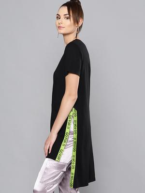 side taped round neck tee - 16677898 - Standard Image - 2