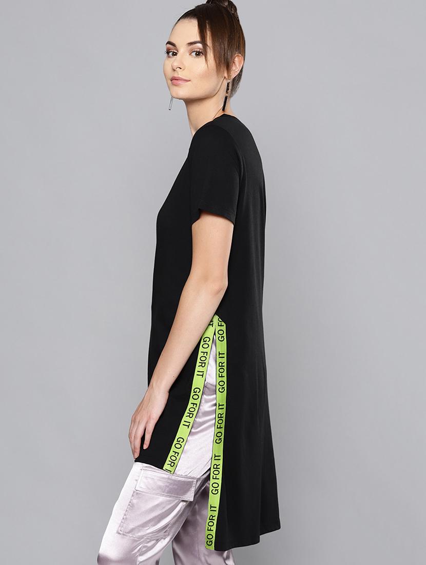 side taped round neck tee - 16677898 - Zoom Image - 2