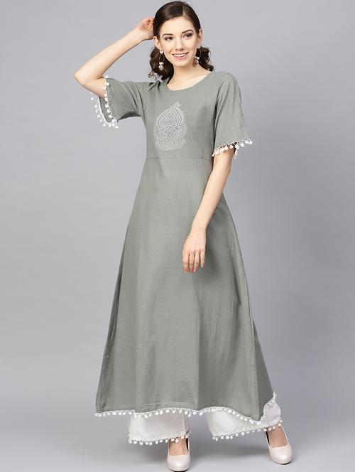 solid kurta palazzo set - 16678195 - Very Small Image - 1