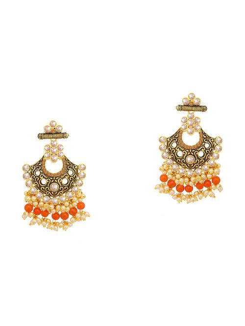 red metal chandellier earring - 16678481 - Standard Image - 1
