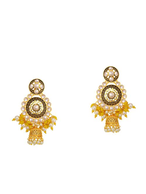 gold metal jhumka earring - 16678510 - Standard Image - 1