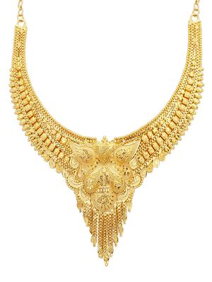 gold metal necklaces and earring - 16678807 - Standard Image - 2