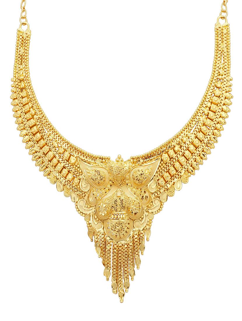 gold metal necklaces and earring - 16678807 - Zoom Image - 2