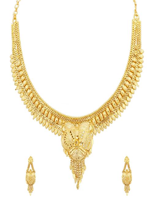 gold metal necklaces and earring - 16678829 - Very Small Image - 1