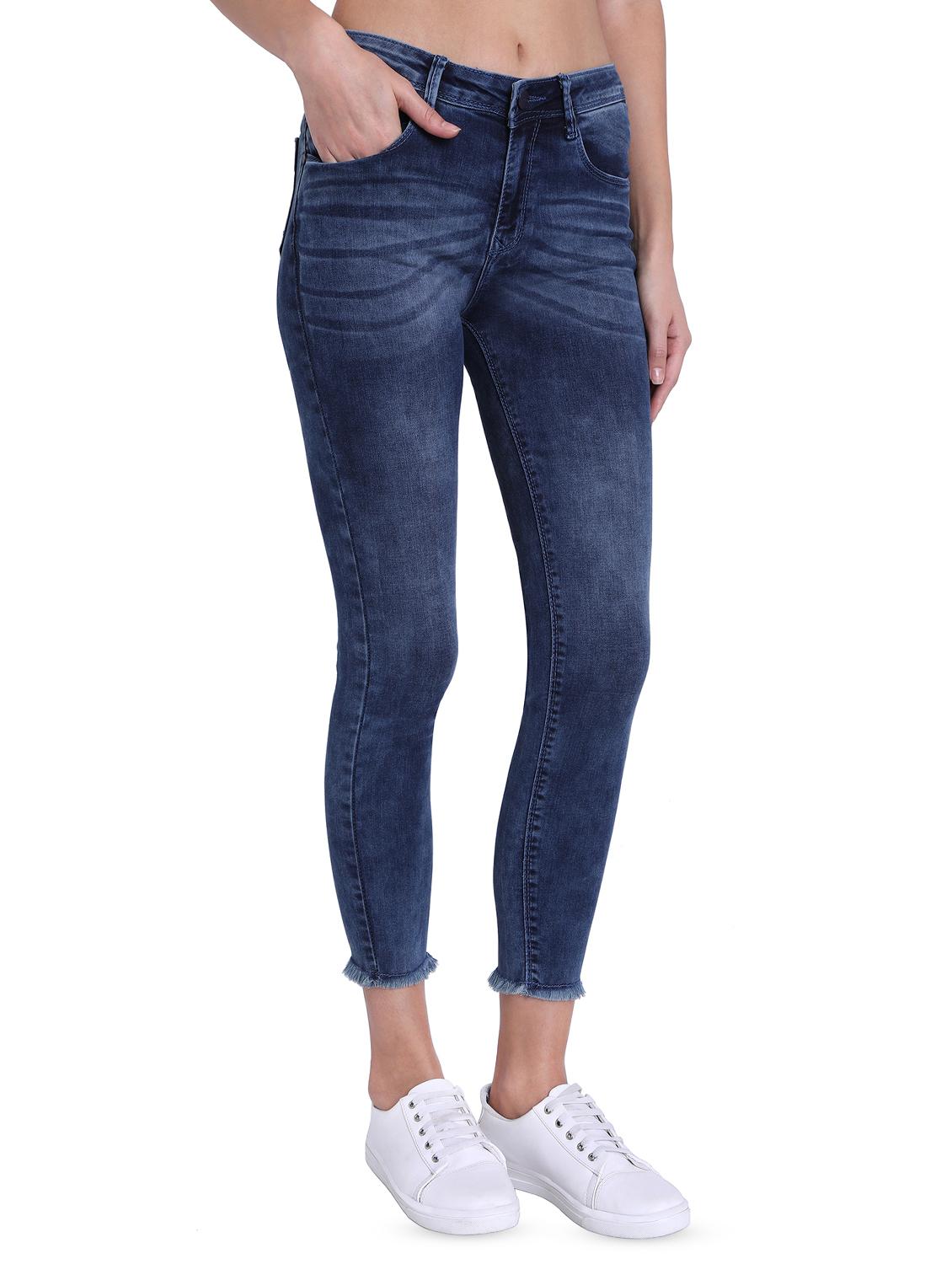 mid rise frayed hem jeans - 16679368 - Zoom Image - 1