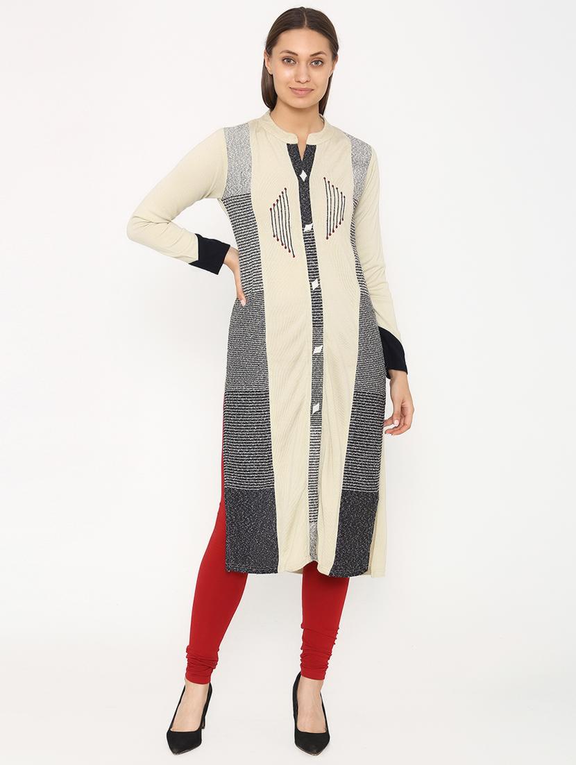 embroidered woolen kurta - 16679678 - Zoom Image - 1