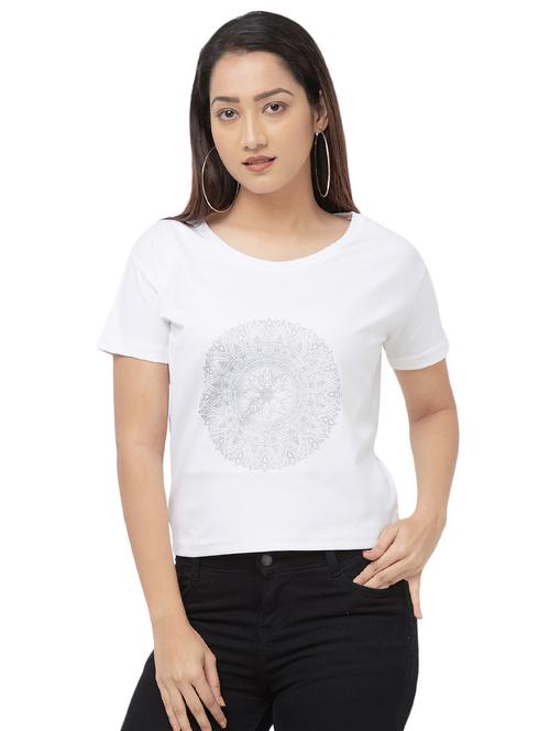 round neck printed tee - 16680206 - Standard Image - 1