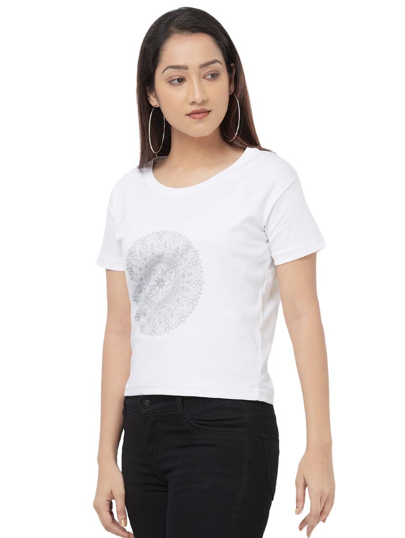 round neck printed tee - 16680206 - Zoom Image - 2