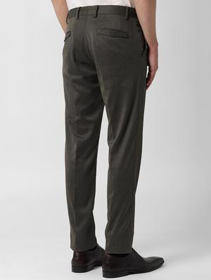 grey textured flat front formal trouser - 16680525 - Standard Image - 3