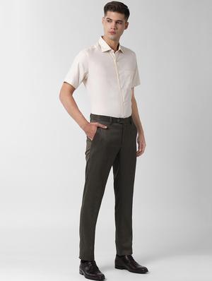 grey textured flat front formal trouser - 16680525 - Standard Image - 4