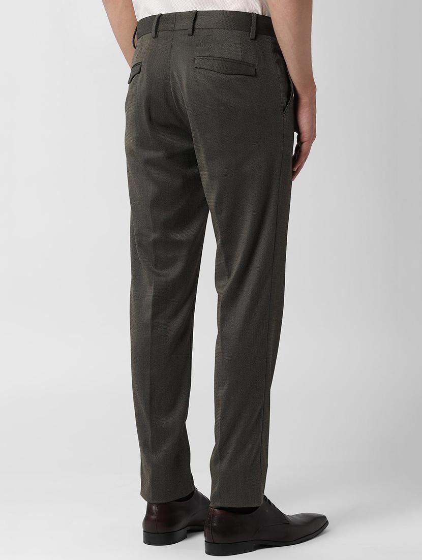 grey textured flat front formal trouser - 16680525 - Zoom Image - 3