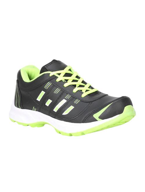 black leather lace up sport shoes - 16680594 - Standard Image - 1