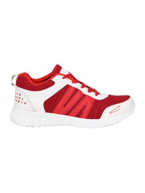 red fabric lace up sport shoes - 16680607 - Standard Image - 2