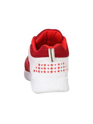 red fabric lace up sport shoes - 16680607 - Standard Image - 3