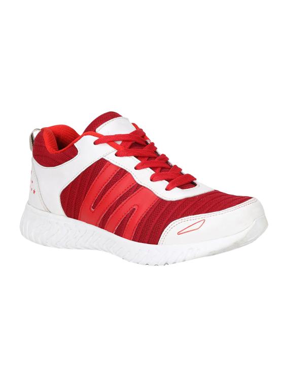 red fabric lace up sport shoes - 16680607 - Zoom Image - 1