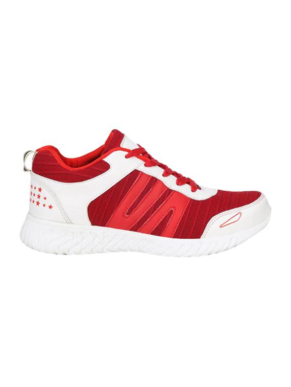 red fabric lace up sport shoes - 16680607 - Zoom Image - 2