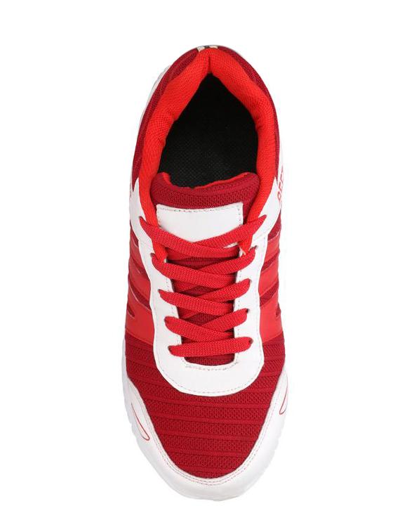 red fabric lace up sport shoes - 16680607 - Zoom Image - 4