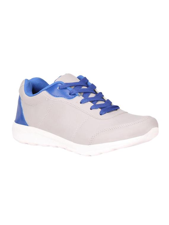 grey leather lace up sport shoes - 16680617 - Zoom Image - 1