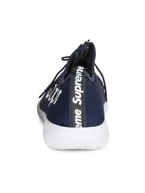 navy fabric lace up sport shoes - 16680624 - Standard Image - 3