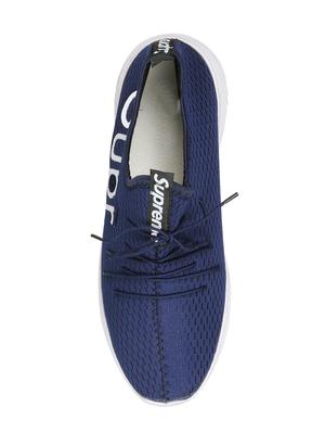 navy fabric lace up sport shoes - 16680624 - Standard Image - 4